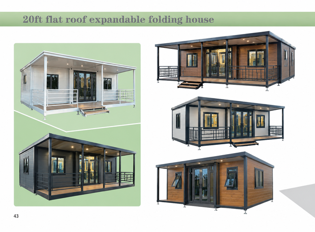 I-20ft I-Flat Roof Enwebekayo Yendlu Engaphambi Kwezinto Ezinompheme Okhaviwe | I-Modular Cabin yesimanje
