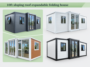 Maison pliante extensible compacte &agrave; toit inclin&eacute; de 10 pieds | Maison modulaire pr&eacute;fabriqu&eacute;e portative