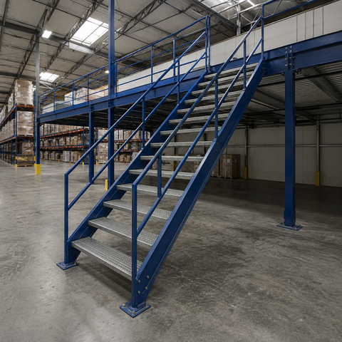 Escada de a&ccedil;o galvanizado a quente para acesso industrial e externo seguro